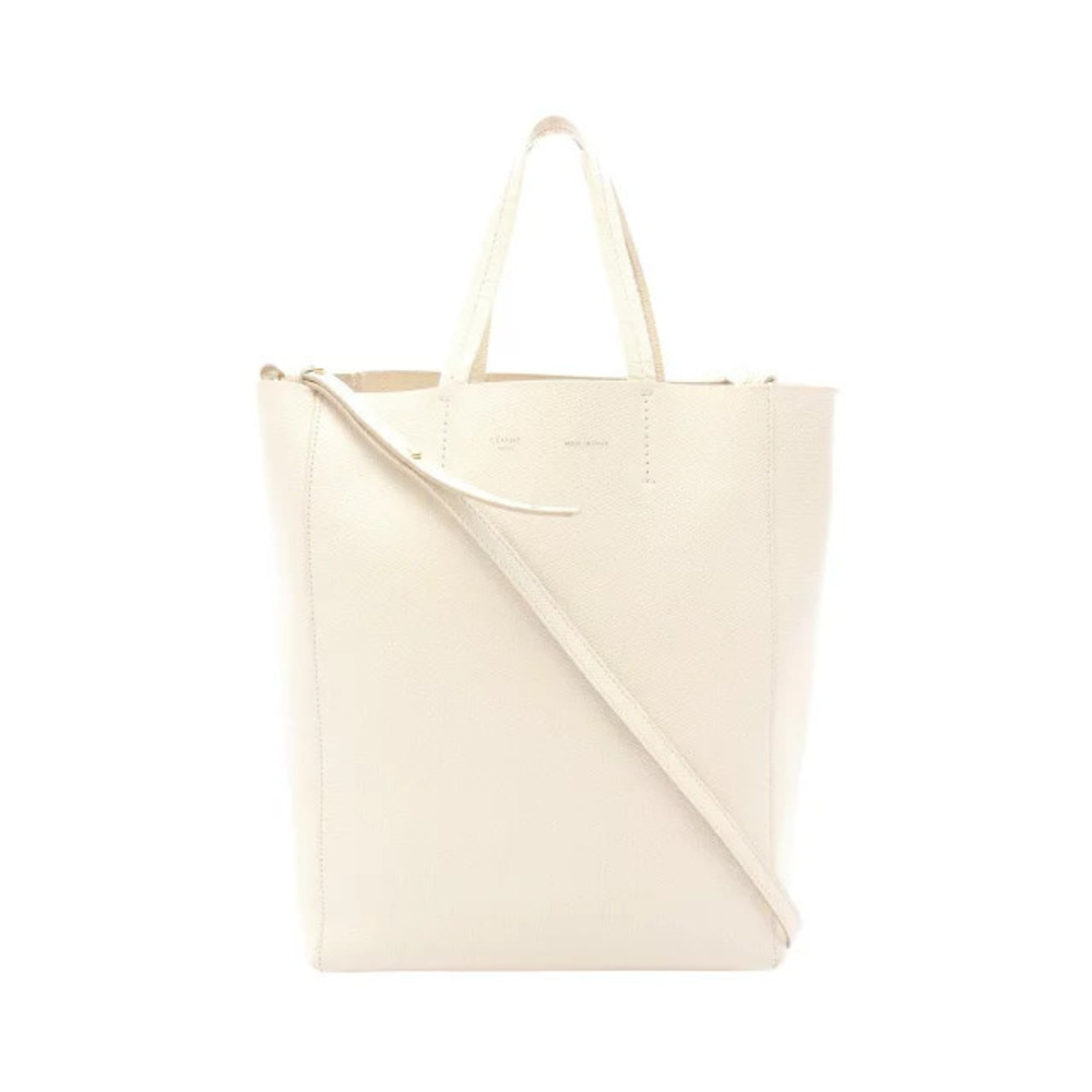 Celine Vertical Cabas Tote Bag Leather White